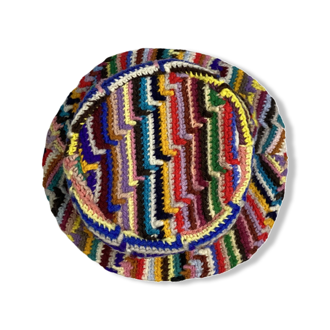 RAINBOW CROCHET BUCKET HAT