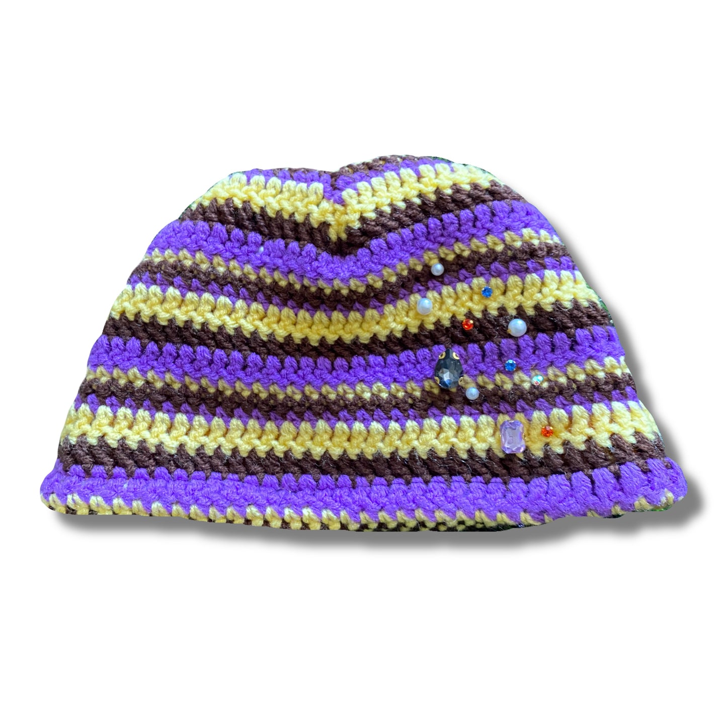 “PURP N’ YELLOW” CROCHET BEANIE