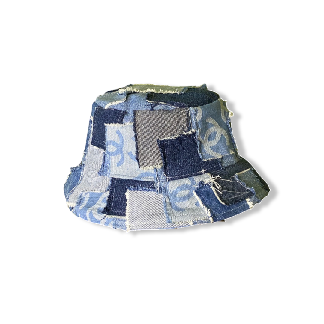 CC DENIM PATCHWORK BUCKET HAT