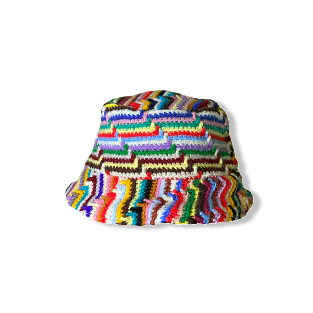 RAINBOW CROCHET BUCKET HAT