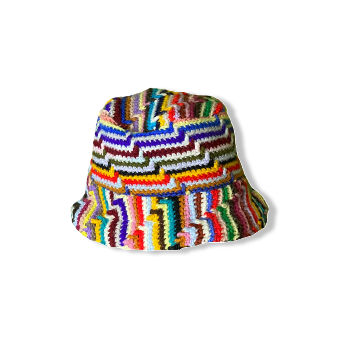 RAINBOW CROCHET BUCKET HAT