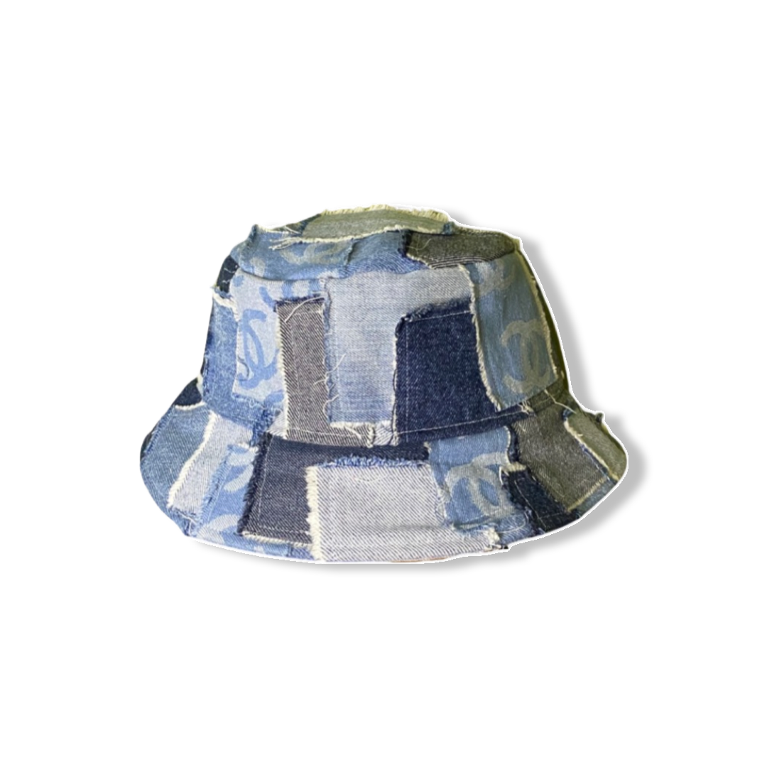 CC DENIM PATCHWORK BUCKET HAT