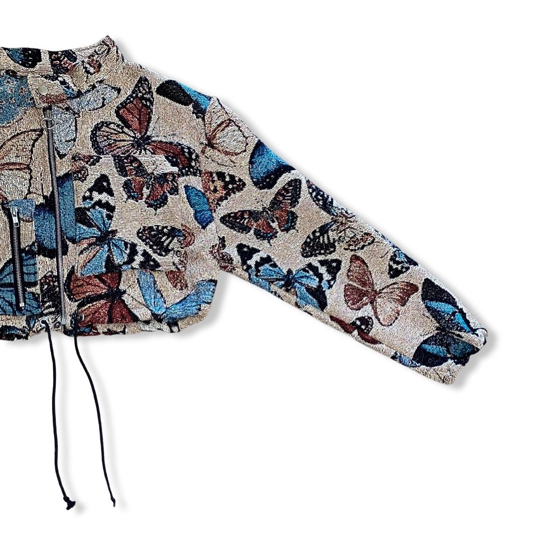 “BUTTERFLY SZN” WOVEN CROPPED JACKET