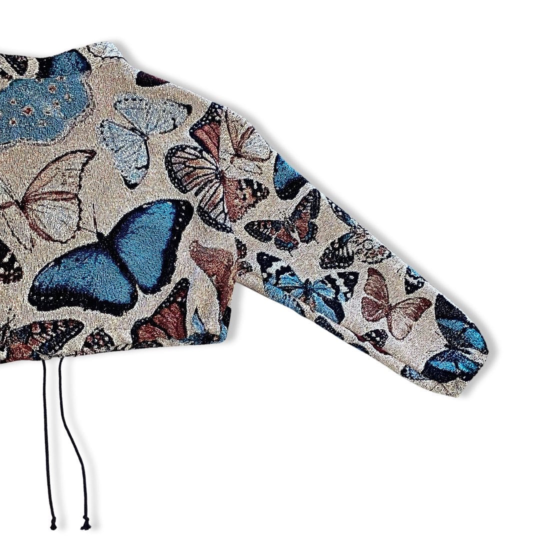 “BUTTERFLY SZN” WOVEN CROPPED JACKET