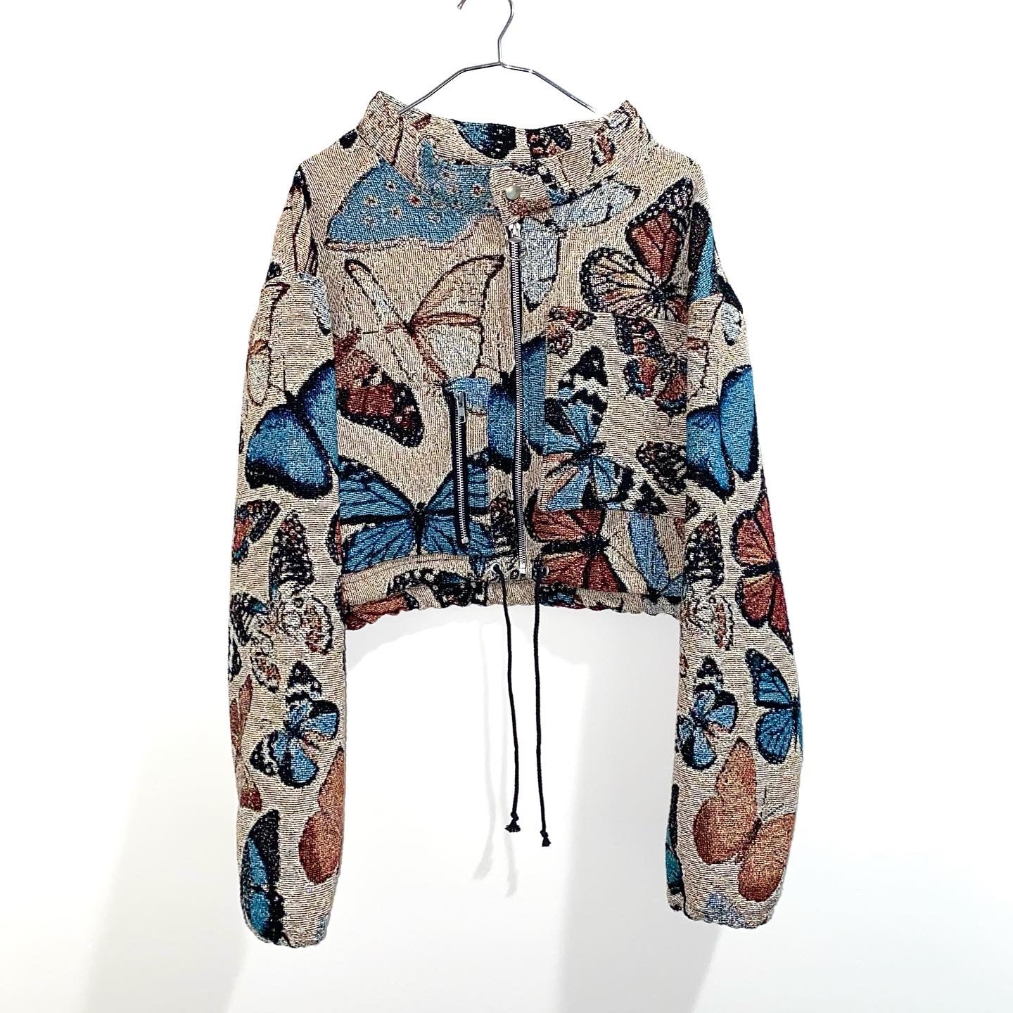 “BUTTERFLY SZN” WOVEN CROPPED JACKET