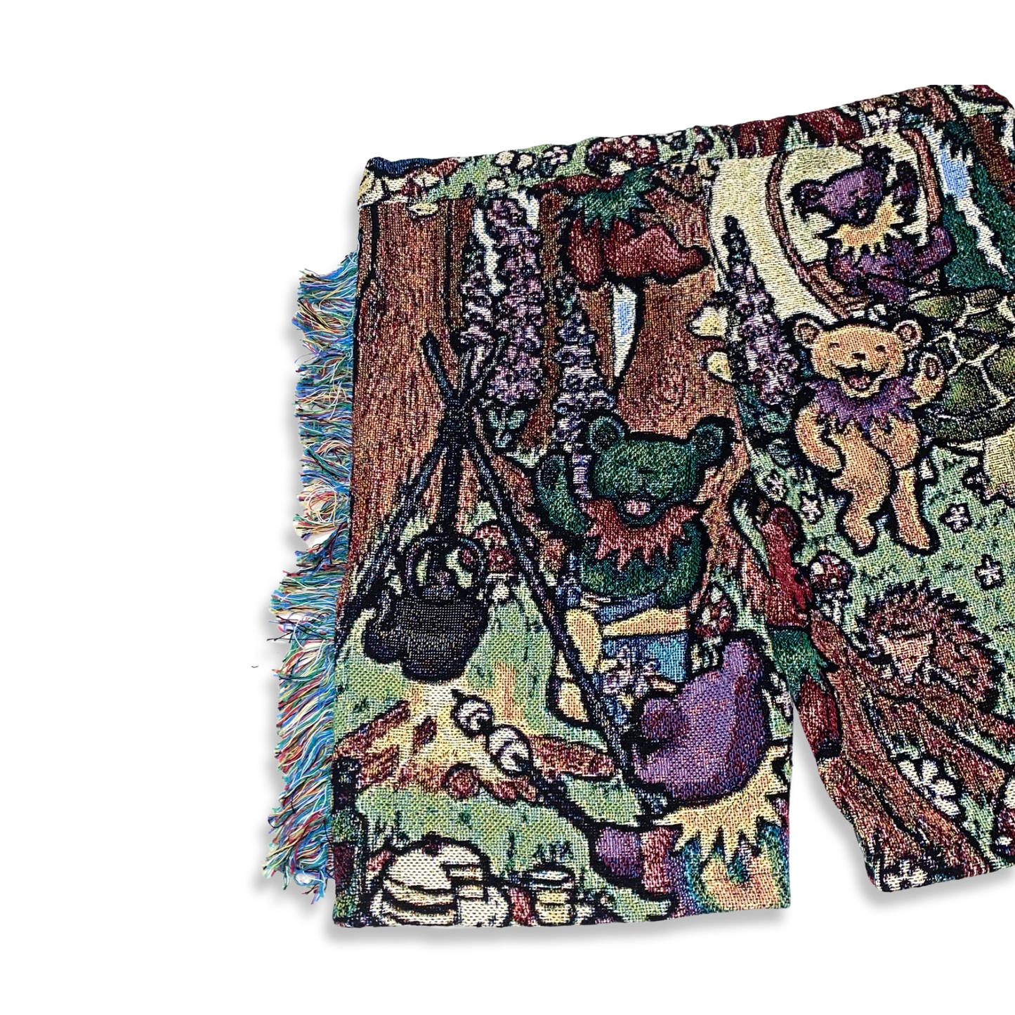“GRATEFUL DEAD” WOVEN FLARE SHORTS 🧸🍄✨