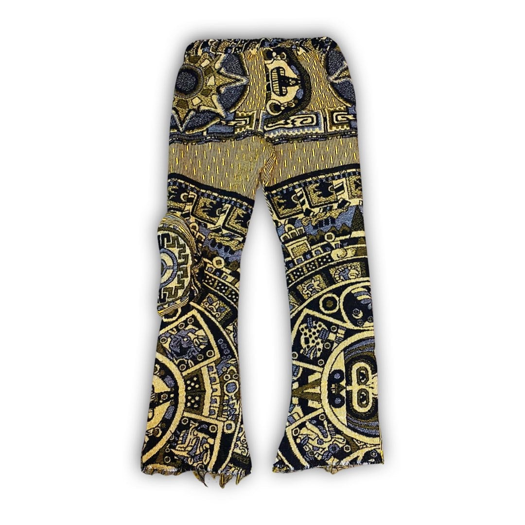 1:1 ‘MAYAN RUINS’ WOVEN FLARES