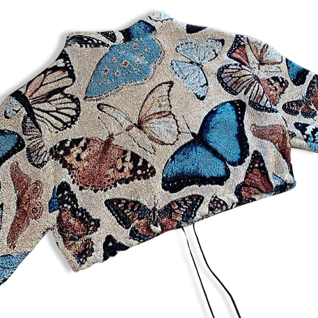 “BUTTERFLY SZN” WOVEN CROPPED JACKET