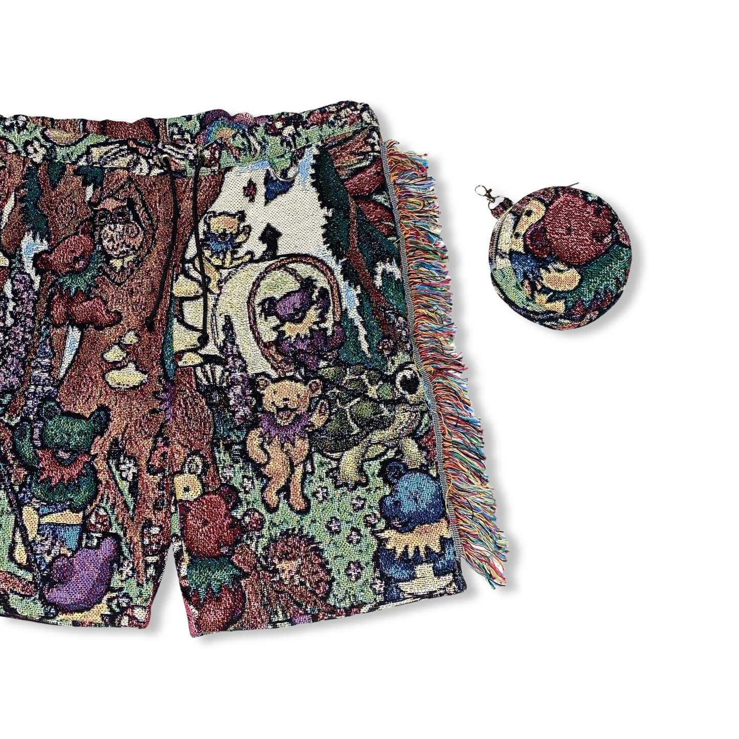 “GRATEFUL DEAD” WOVEN FLARE SHORTS 🧸🍄✨