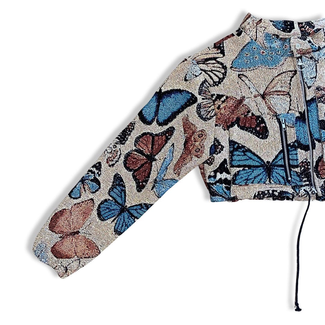 “BUTTERFLY SZN” WOVEN CROPPED JACKET