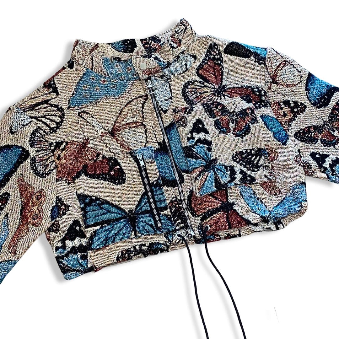 “BUTTERFLY SZN” WOVEN CROPPED JACKET