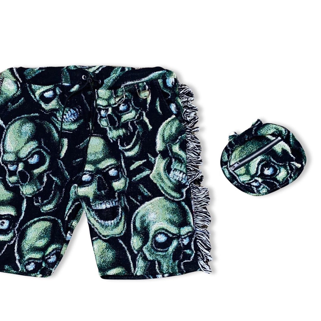 “SKULLPILE” WOVEN SHORTS ☠️ (V2)