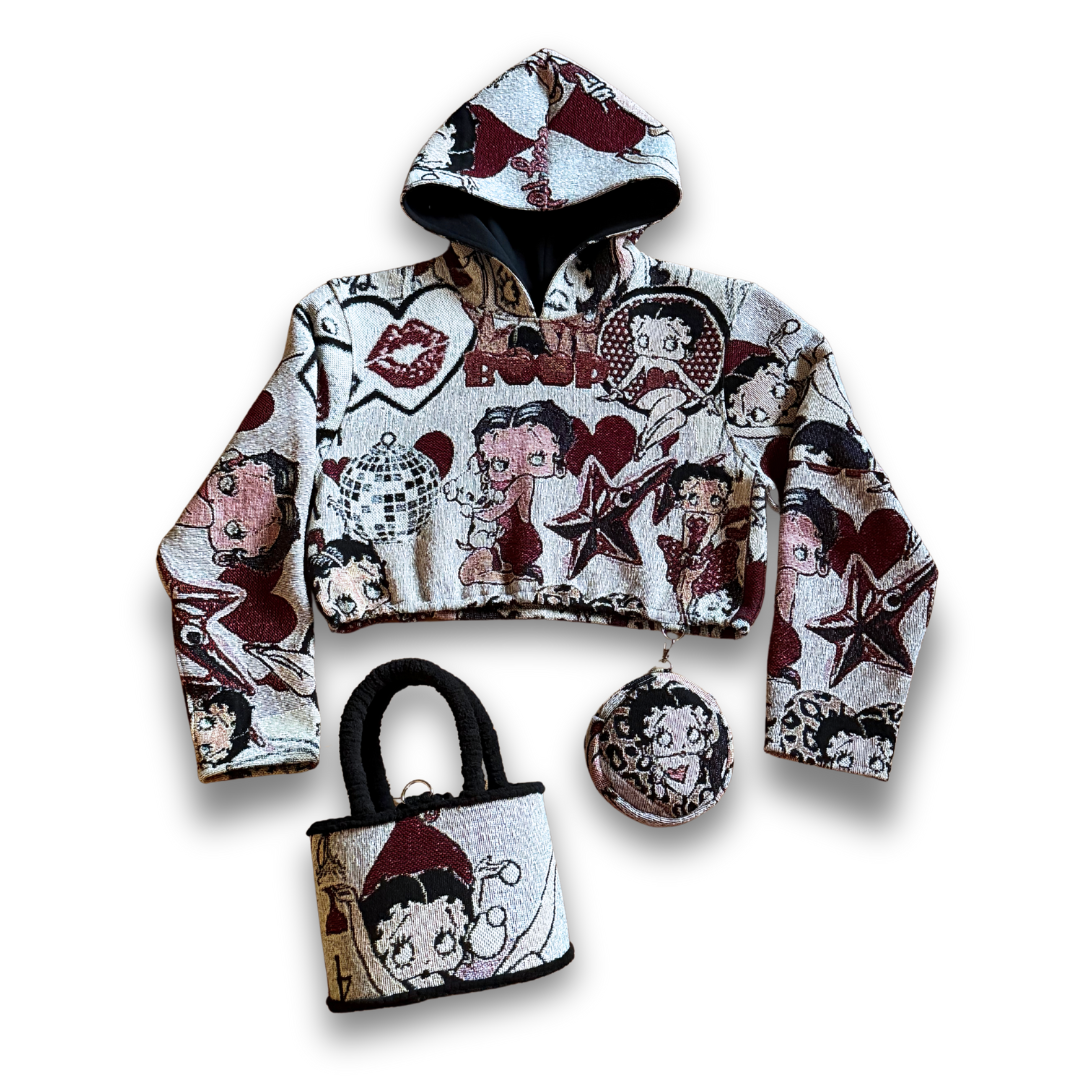 BETTY BOOP HOODIE + BUCKET BAG