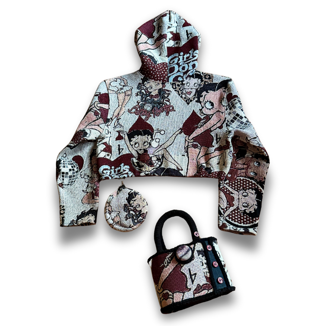 BETTY BOOP HOODIE + BUCKET BAG