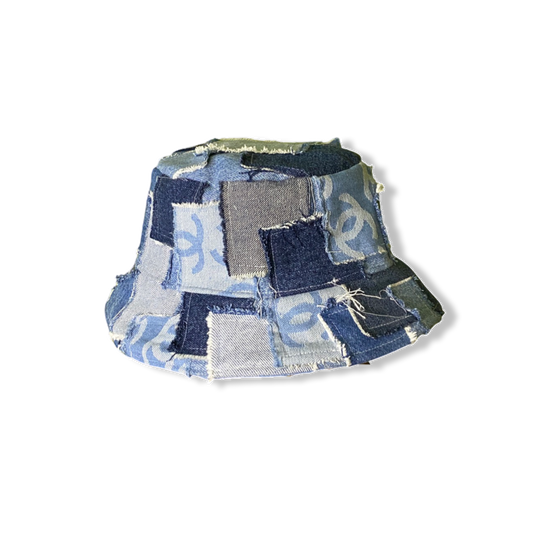 CC DENIM PATCHWORK BUCKET HAT