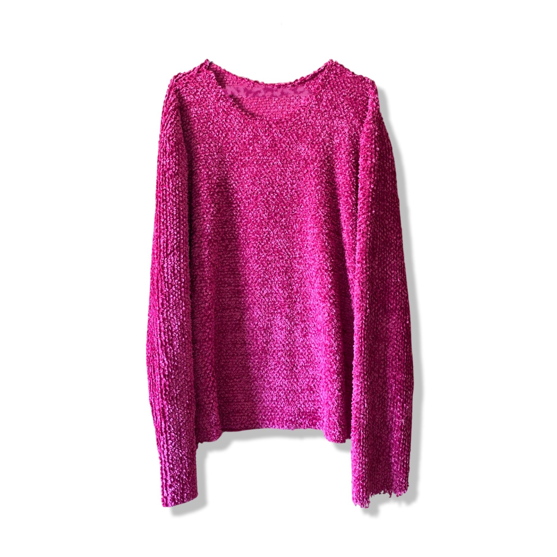 HOT PINK FUZZY SWEATER