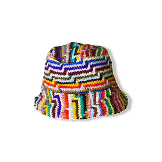 RAINBOW CROCHET BUCKET HAT