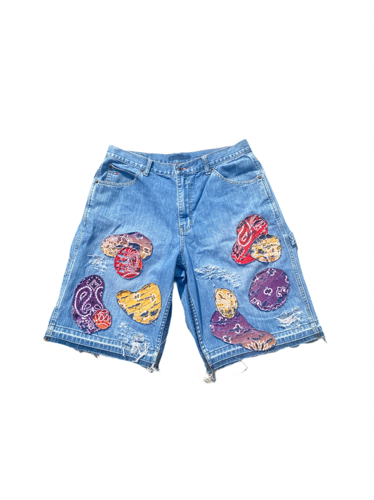 PATCHWORK PAISLEY JORTS