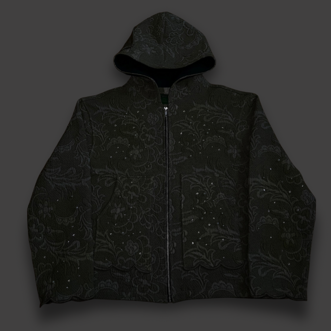 FLORAL ZIP UP HOODIE