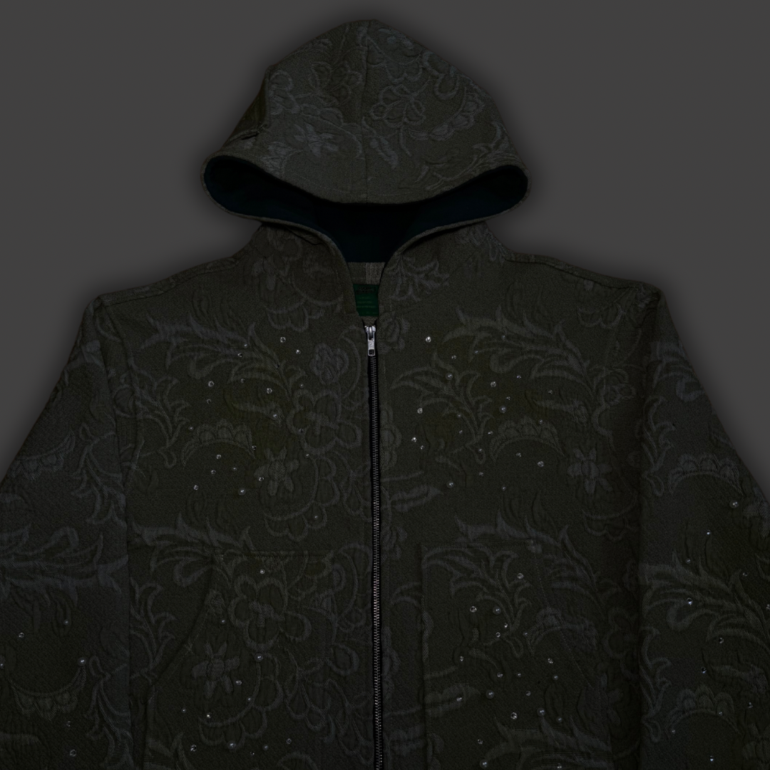 FLORAL ZIP UP HOODIE