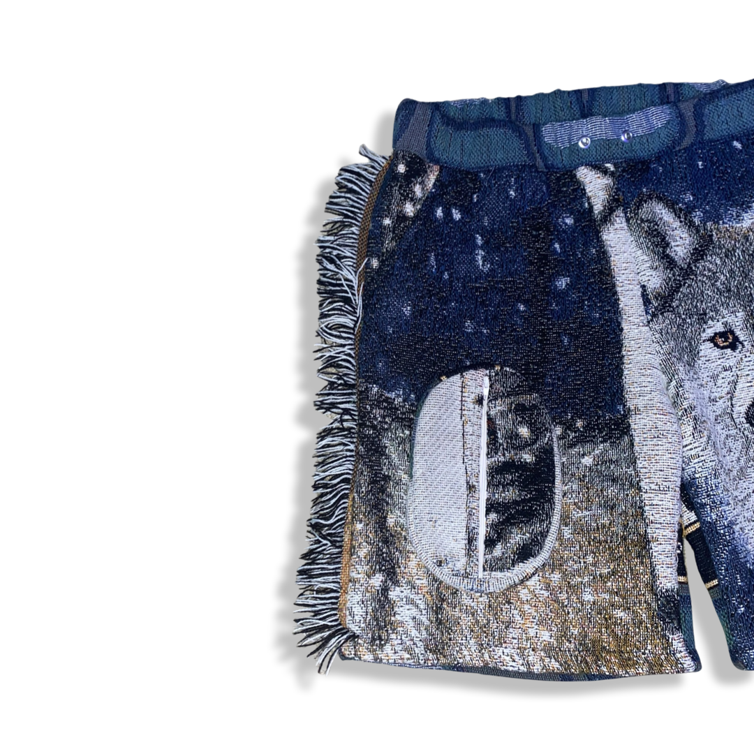 “LONEWOLF” WOVEN FLARE SHORTS