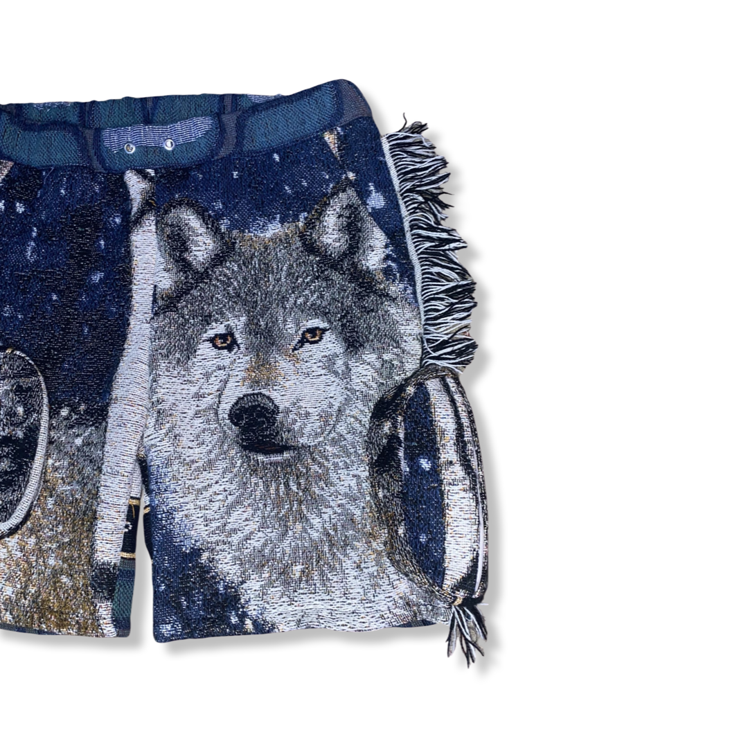 “LONEWOLF” WOVEN FLARE SHORTS