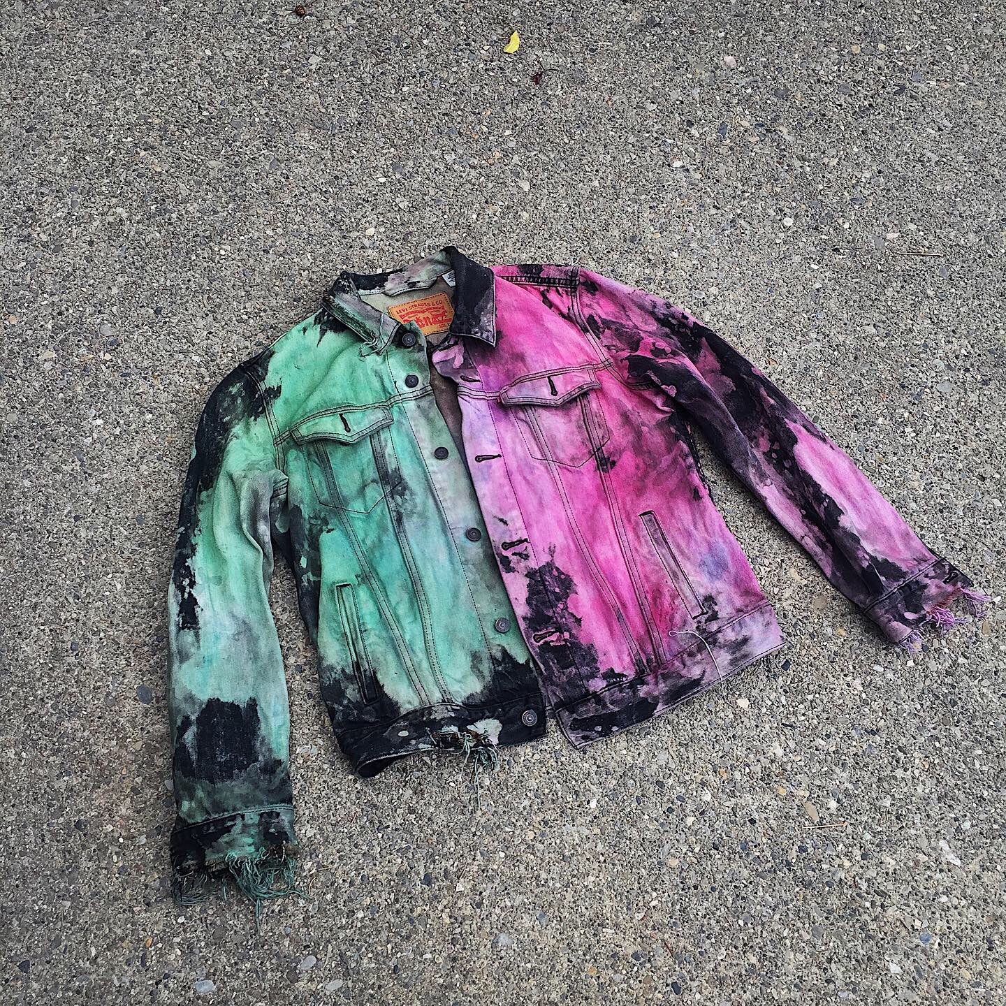 Custom Watermelon Dyed Levi's Denim Jacket