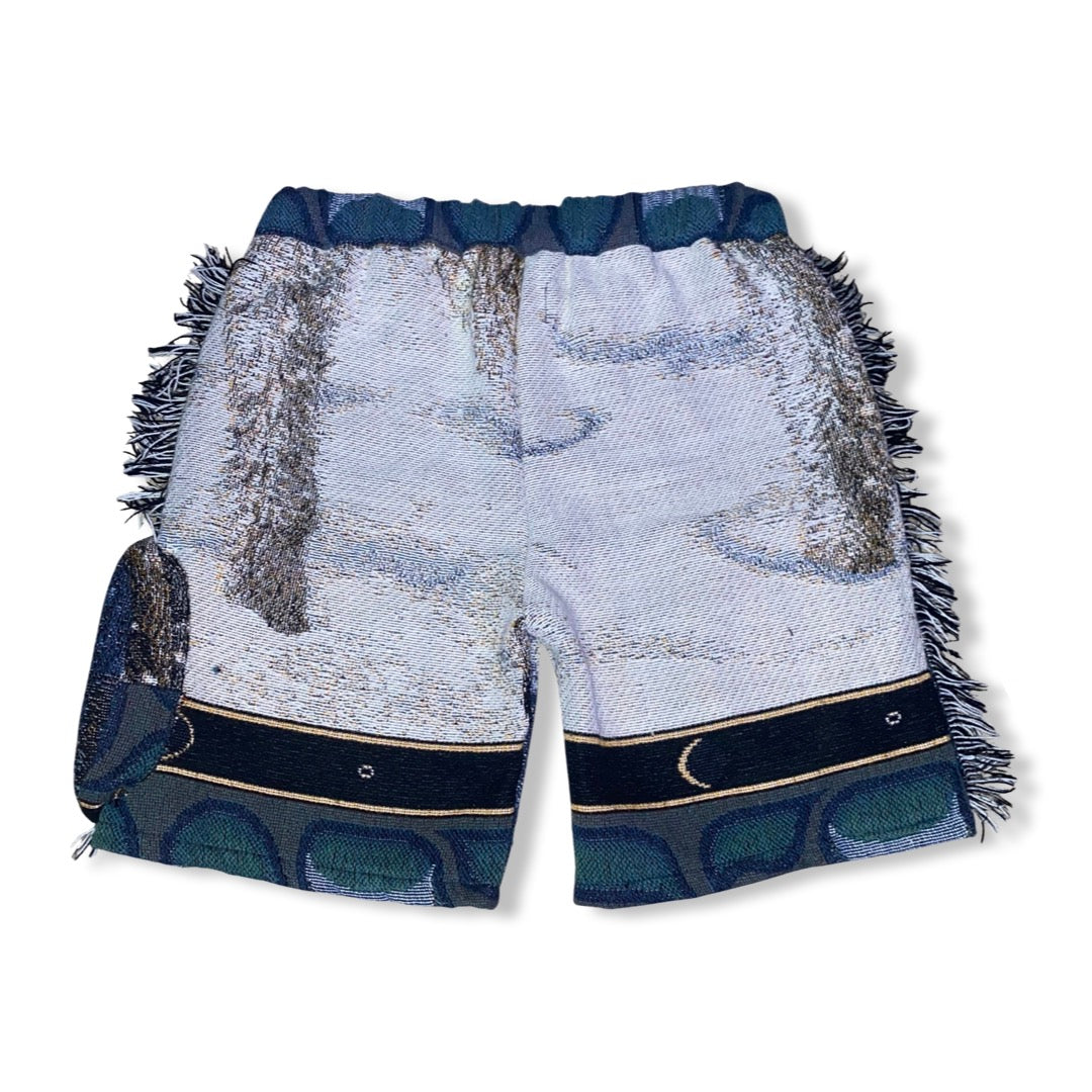 “LONEWOLF” WOVEN FLARE SHORTS