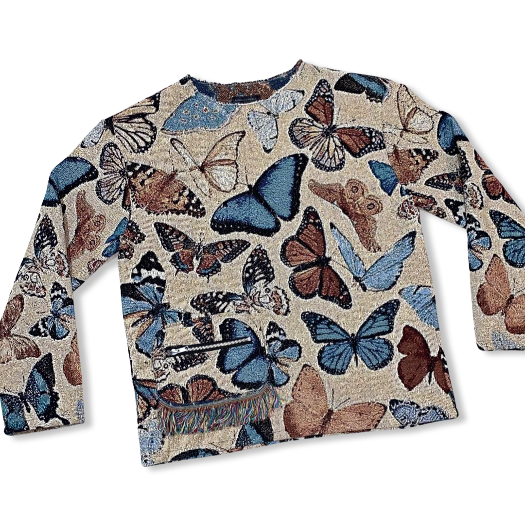 “BUTTERFLY SZN” WOVEN CREWNECK 🦋