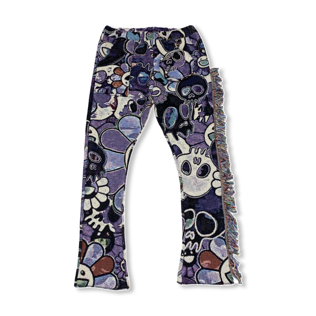 KAMI WOVEN FLARE PANTS ☠️🌸💜