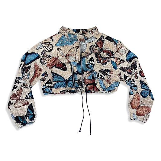 “BUTTERFLY SZN” WOVEN CROPPED JACKET