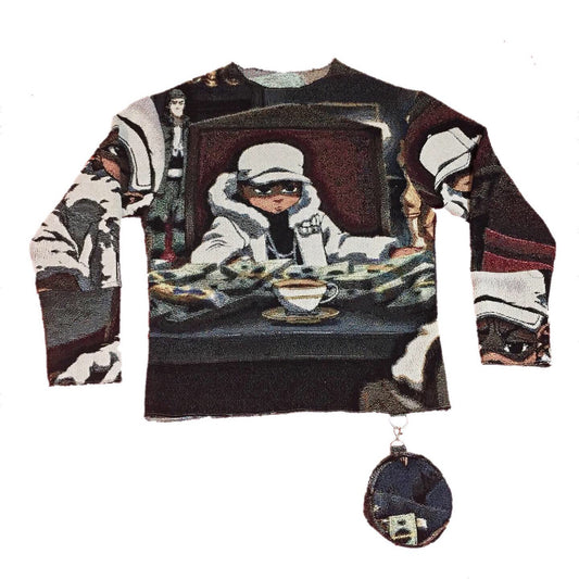 “THE FUNDRAISER” WOVEN CREWNECK