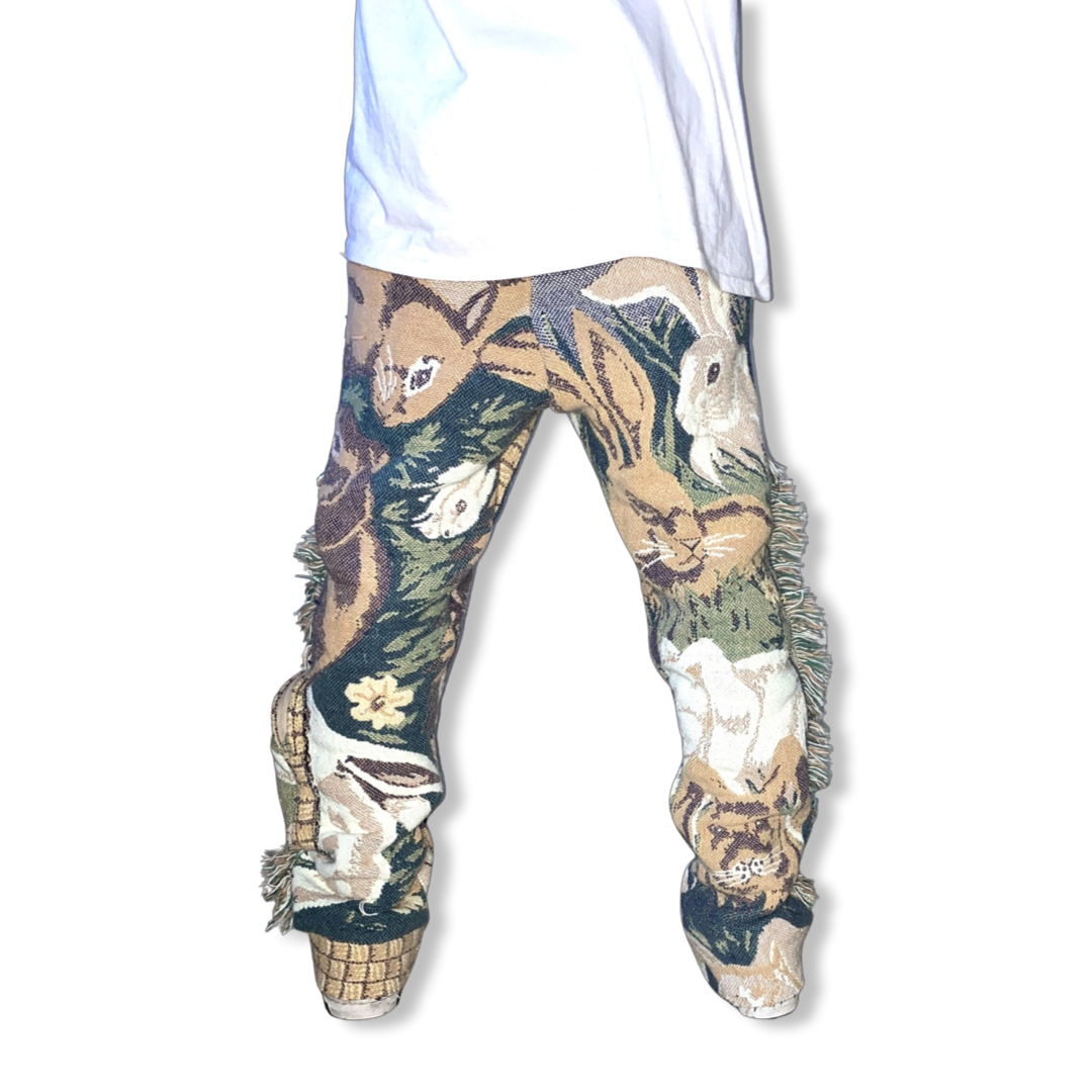 “HARE” WOVEN FLARE PANTS