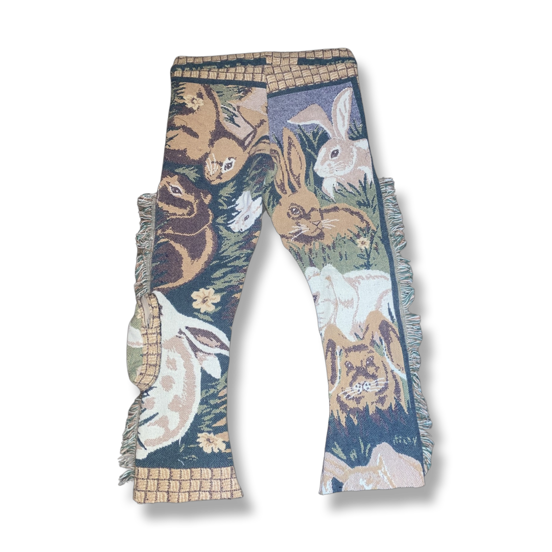 “HARE” WOVEN FLARE PANTS