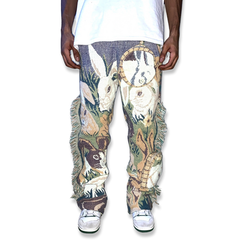 “HARE” WOVEN FLARE PANTS
