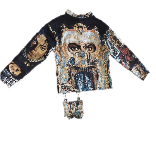 "KING OF POP" WOVEN TRUCKER JACKET