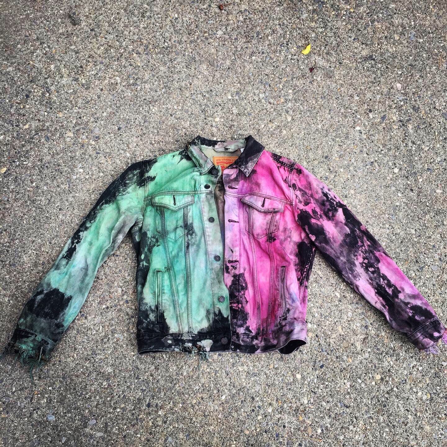 Custom Watermelon Dyed Levi's Denim Jacket